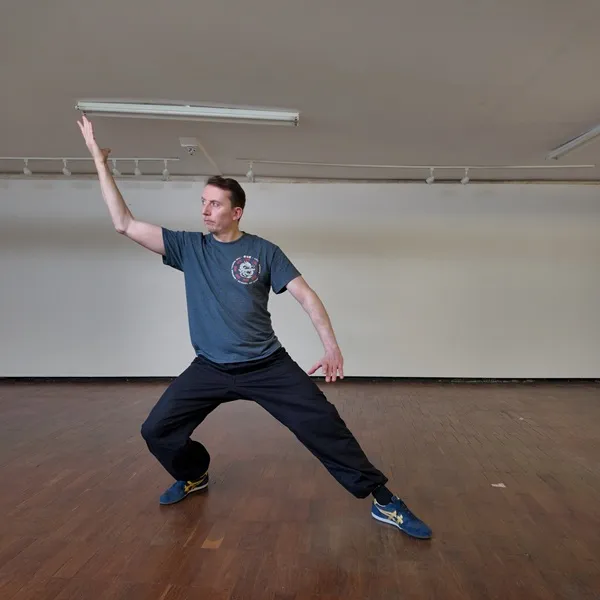 Ollie Smith demonstrating Turn Body Back and Strike the Tiger Palm
