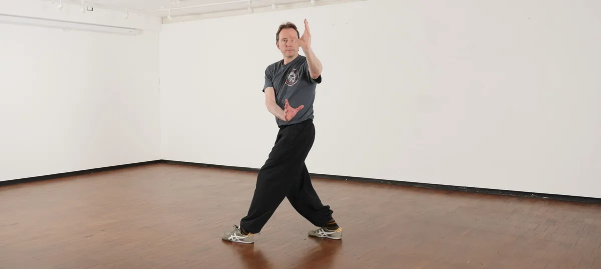 Ollie Smith in a Pre-Heaven Baguazhang posture at The Moral Dragon