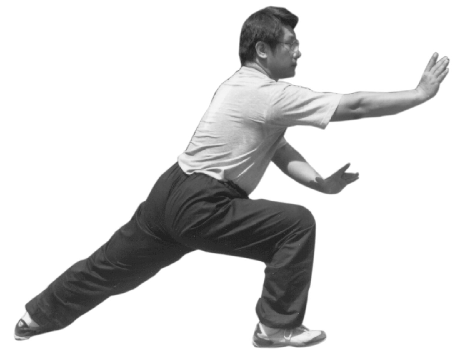 Luo Dexiu in a Post-Heaven Baguazhang posture